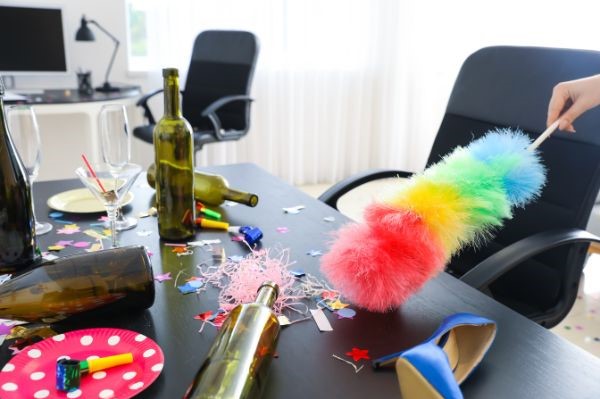 Messy Office Party Cleanup